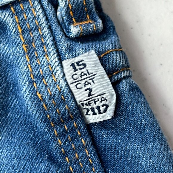 Tyndale Fr Jeans Mens 42 X 27 Blue Denim Fire Resistant Straight Leg * - Picture 6 of 11